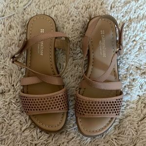 naturalized honeycomb open toe sandals